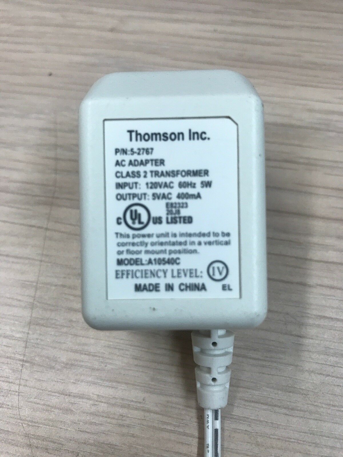 *Brand NEW*Thomson A10540C / 5-2767 Charger Power Supply 5V 400mA AC/AC Adapter
